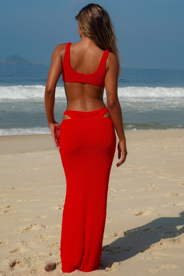 Scrunch 'Red' Maxi Skirt