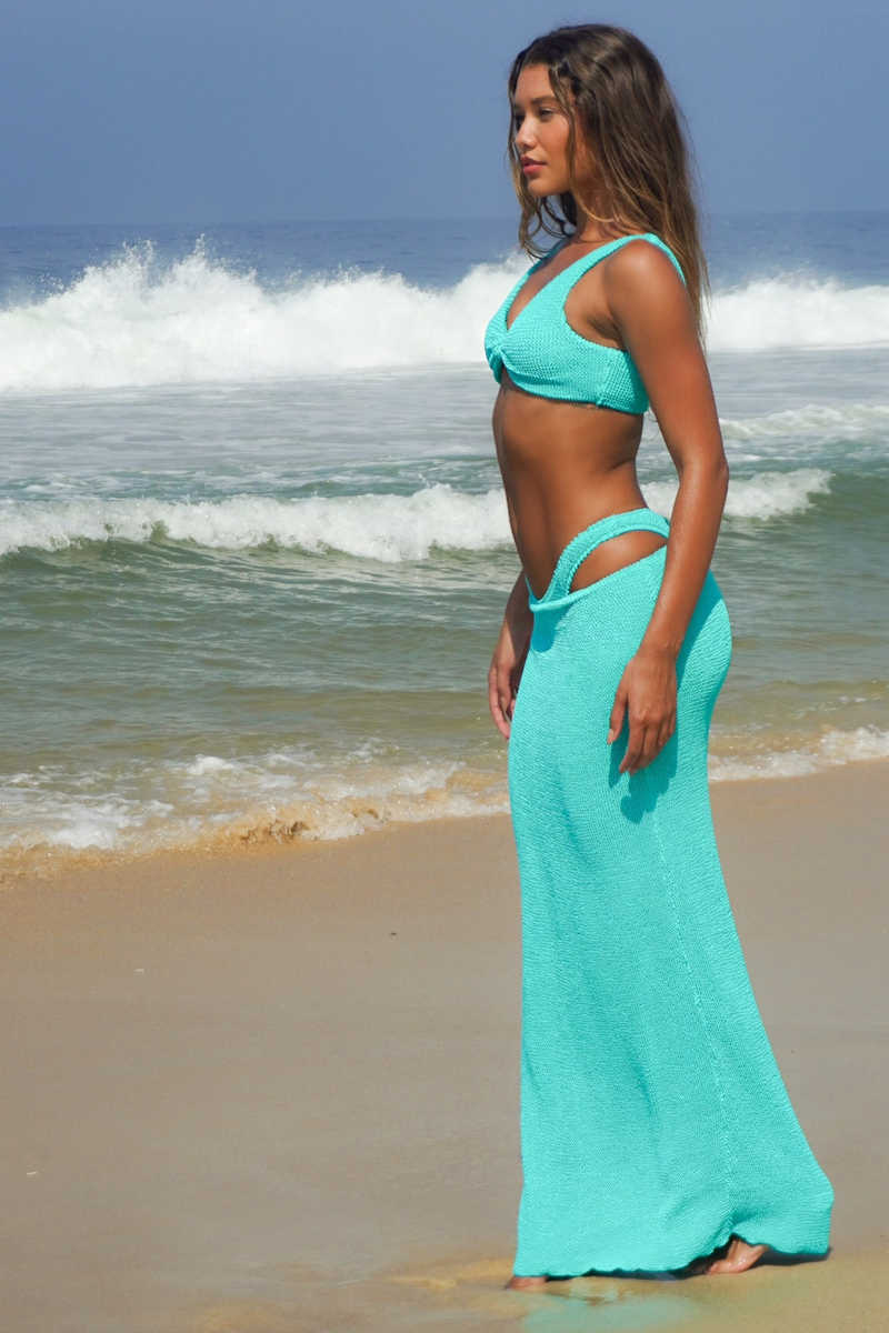 Scrunch 'Turquoise' Maxi Skirt