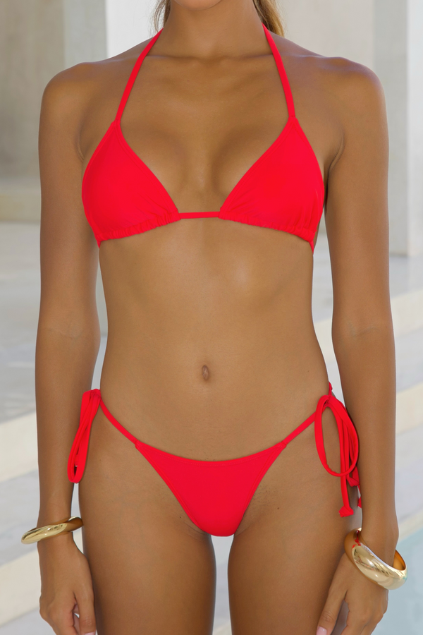 'Red' Tie Side Bikini Bottoms