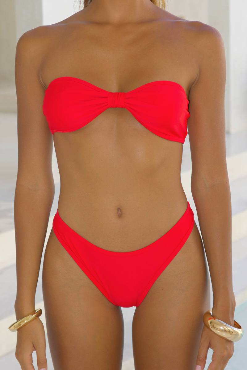 'Red' Bandeau Bikini Top
