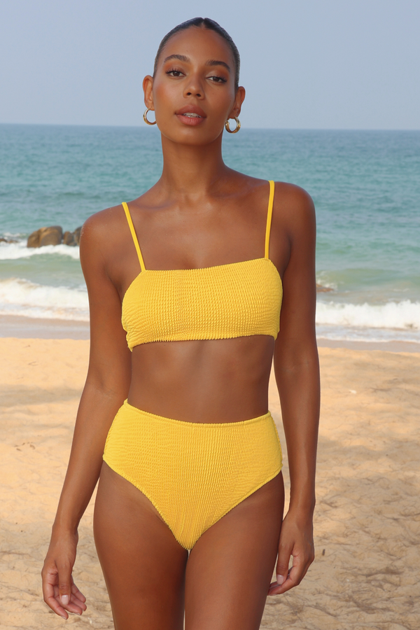 'Sunset' Scrunch Crop Bikini Top