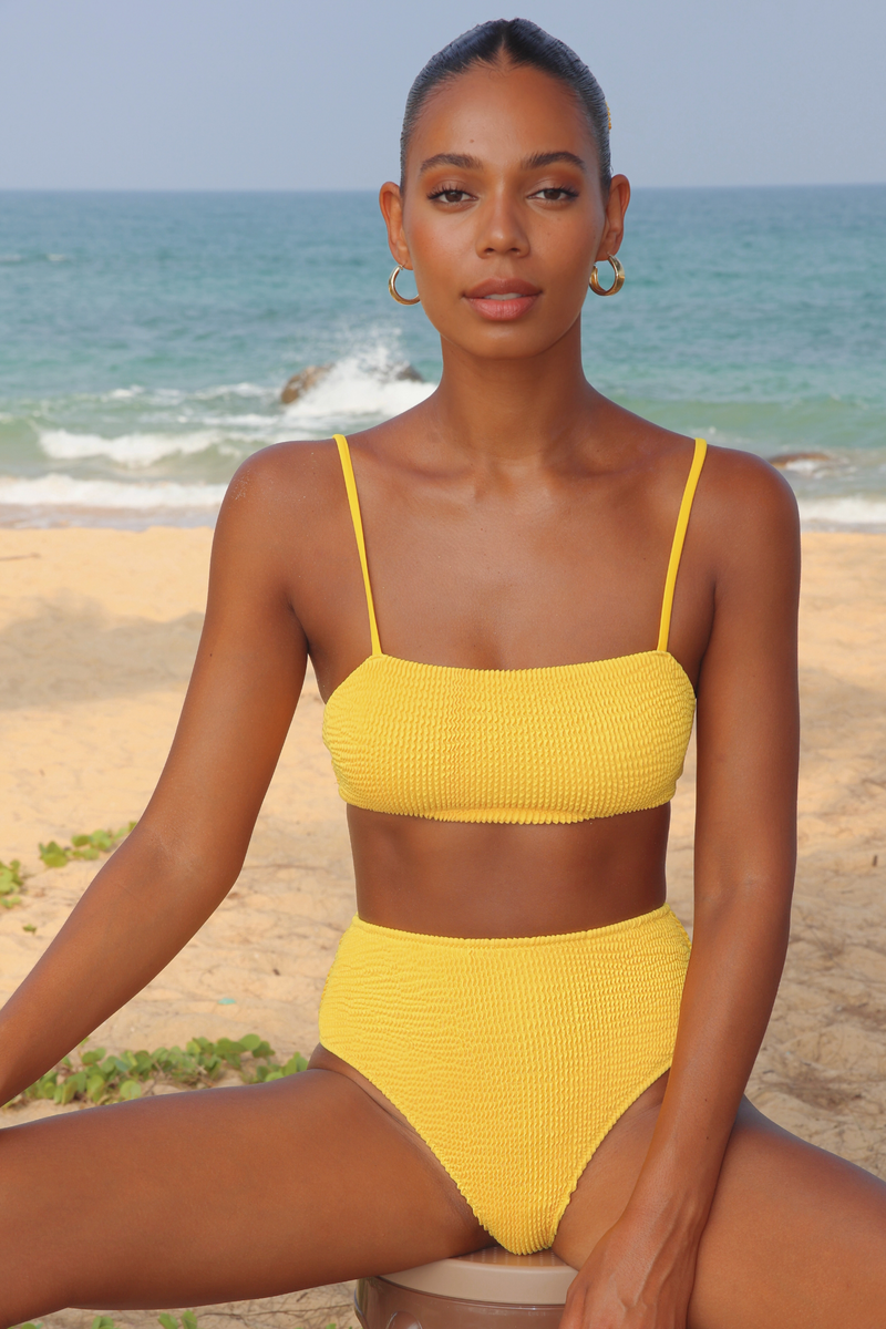 'Sunset' Scrunch Crop Bikini Top