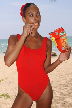 'Red' Scrunch Scoop Swimsuit