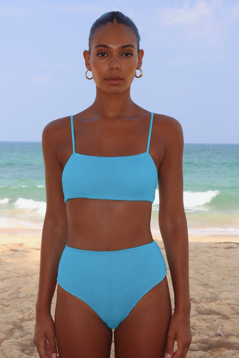 'Ocean' Scrunch High Waist Bikini Bottoms