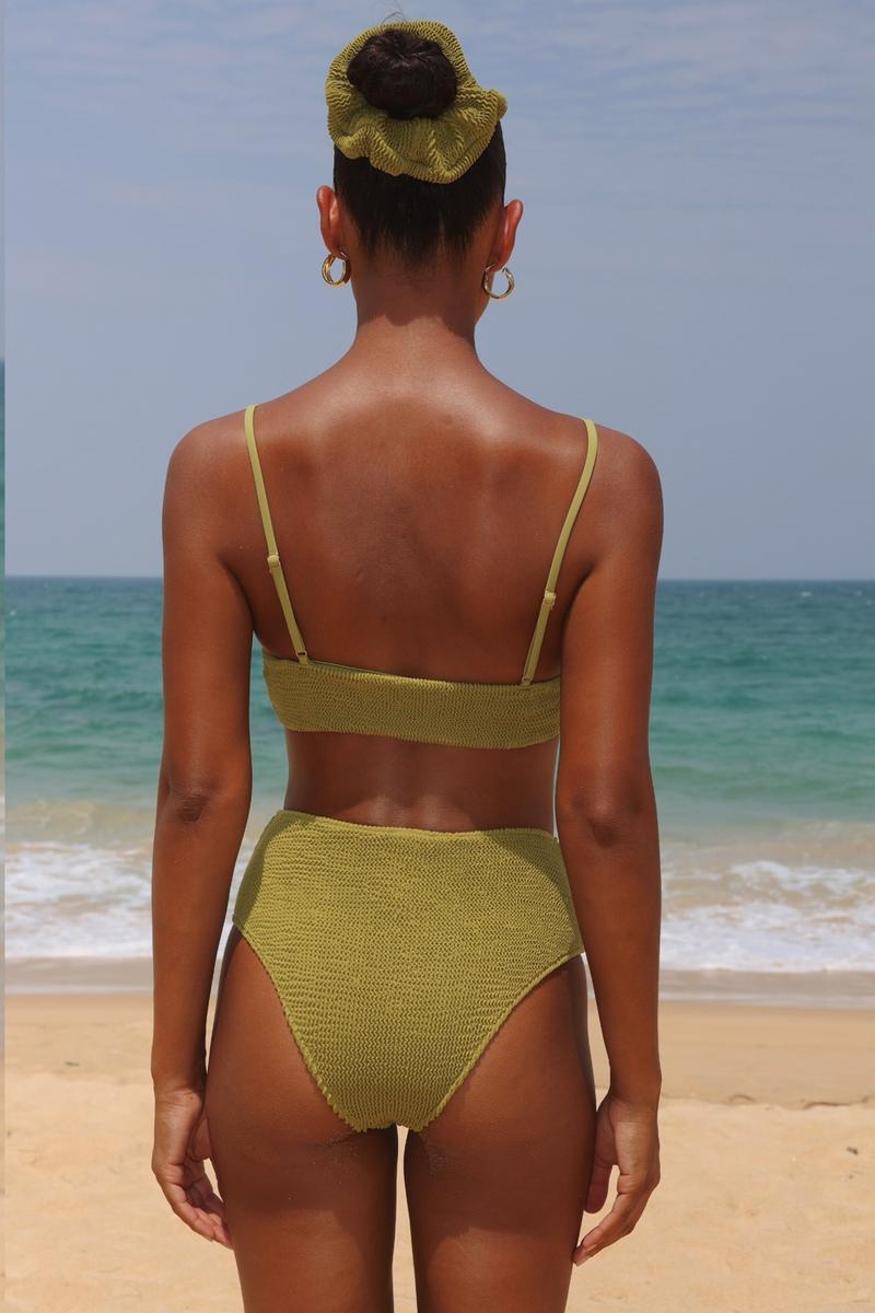 'Olive' Scrunch High Waist Bikini Bottoms
