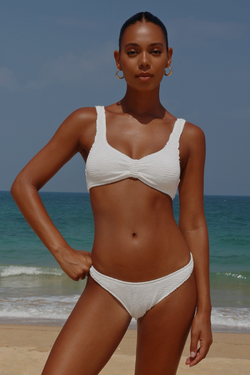 'White' Scrunch Knot Bikini Top