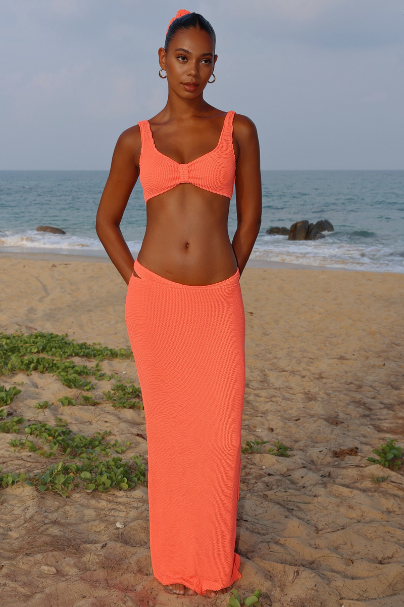 'Coral' Scrunch Maxi Skirt