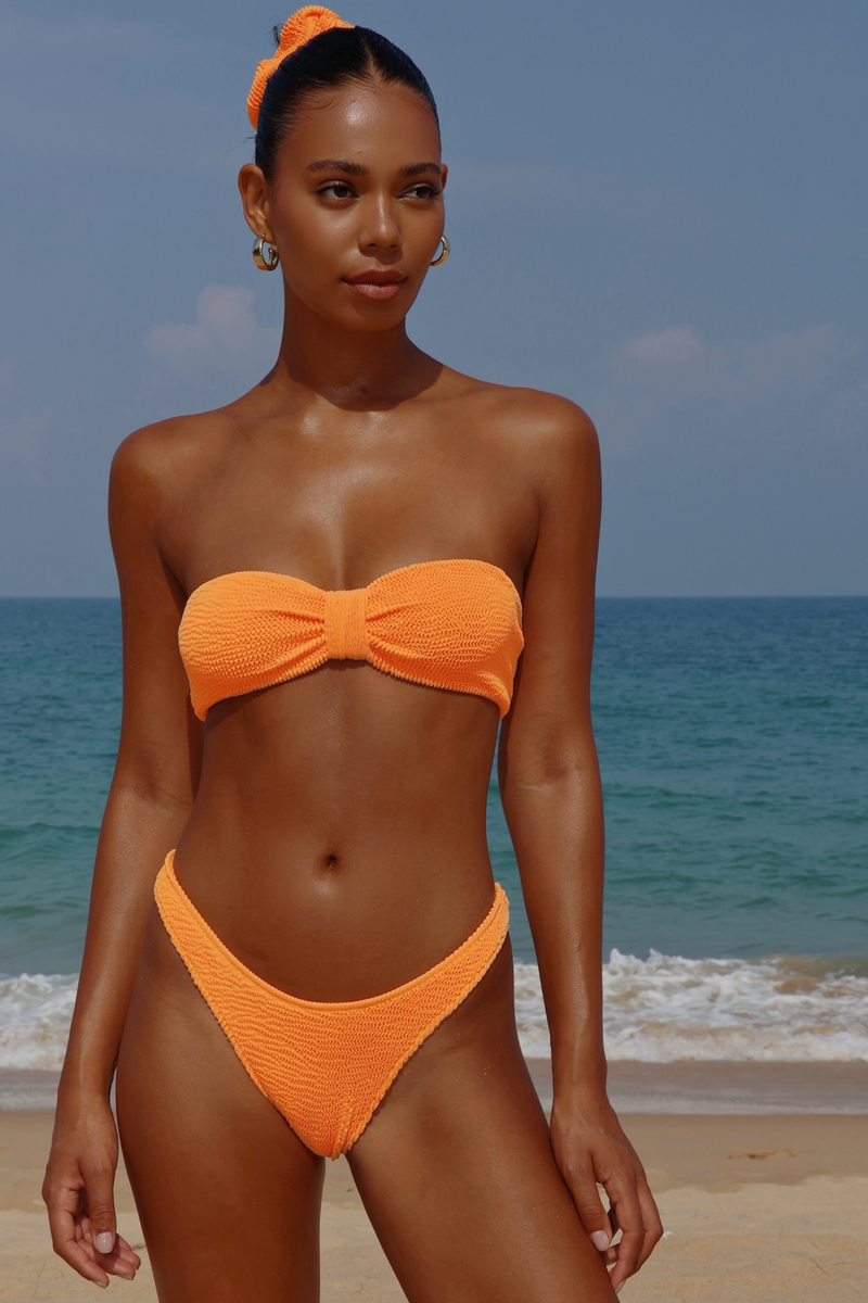 'Tangerine' Scrunch Bandeau Bikini Top