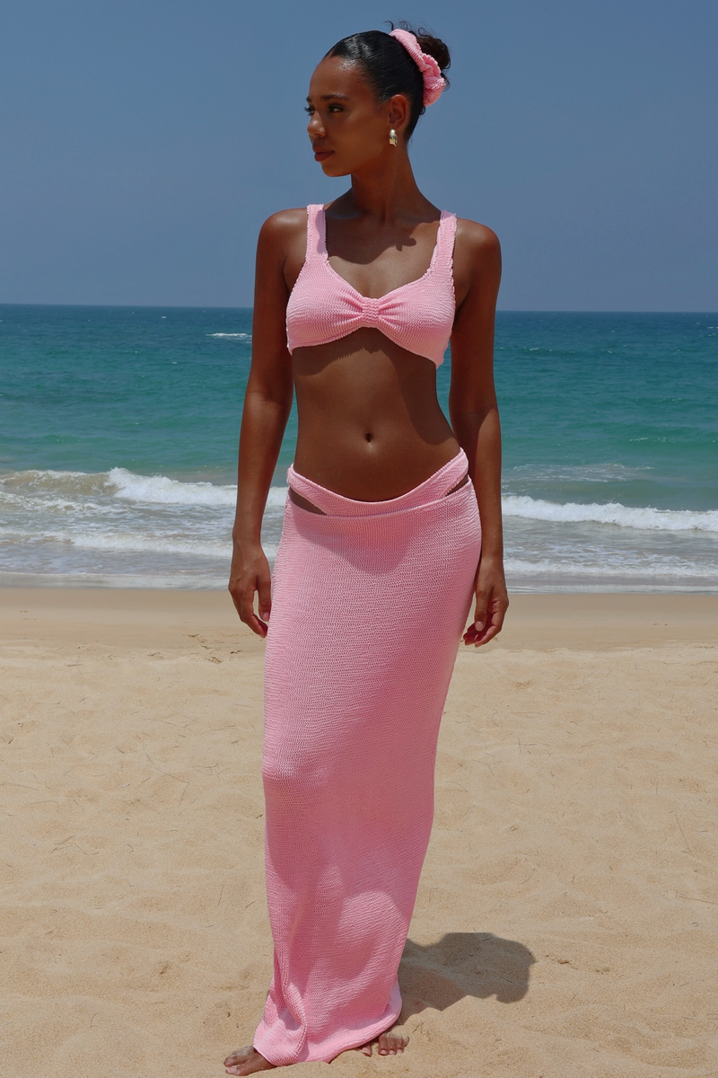 'Baby Pink' Scrunch Maxi Skirt