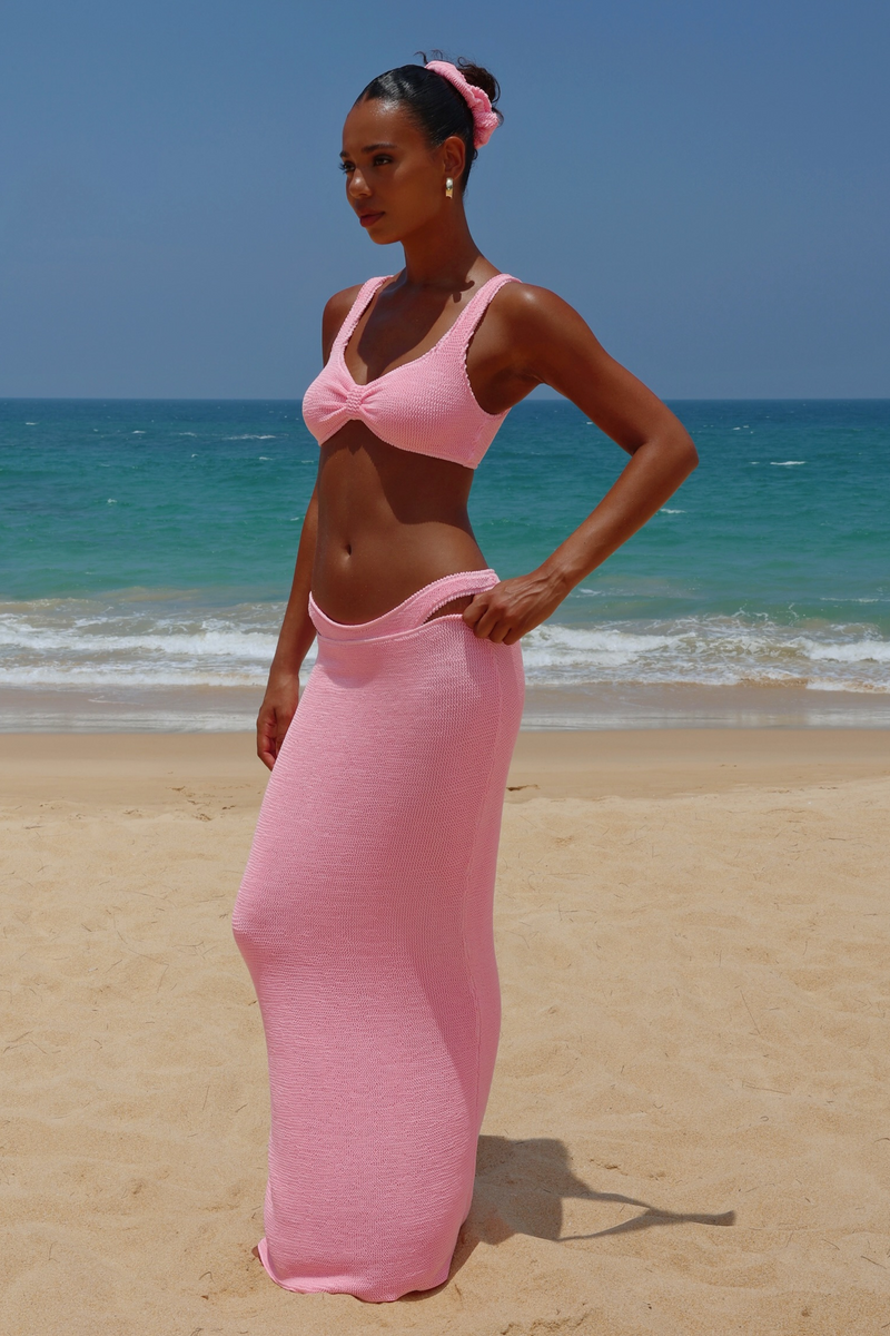 'Baby Pink' Scrunch Maxi Skirt