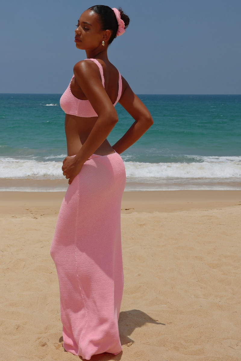 'Baby Pink' Scrunch Maxi Skirt