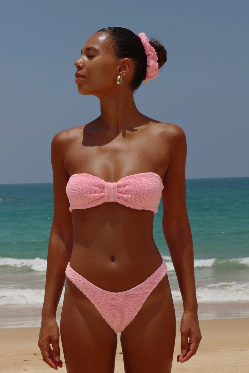'Baby Pink' Scrunch Bandeau Bikini Top