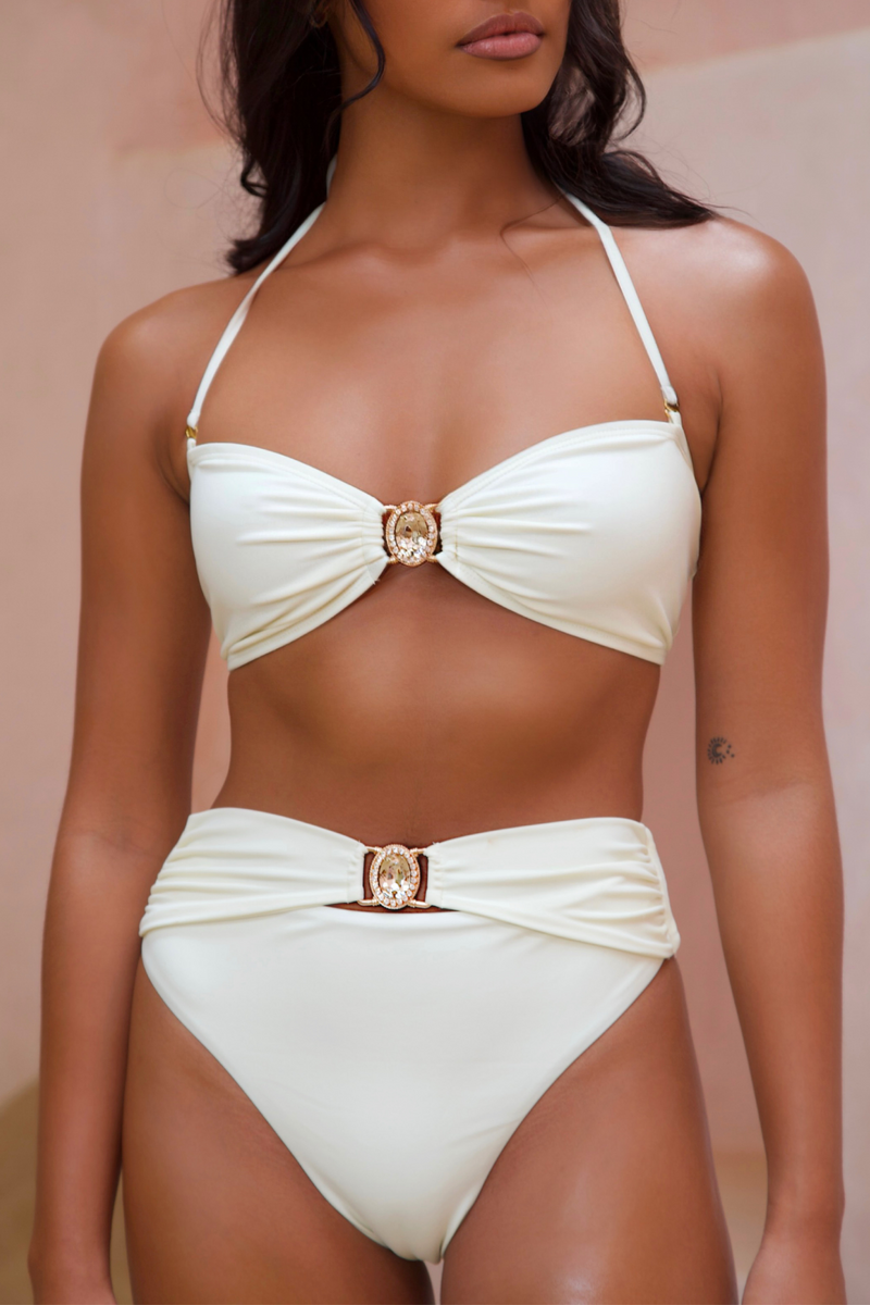 Amour 'Coconut' Bandeau Crystal Bikini Top